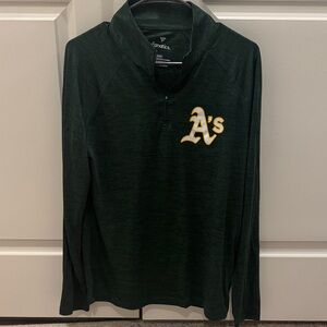 Fanatics Dark Green A's Quarter-Zip Pullover